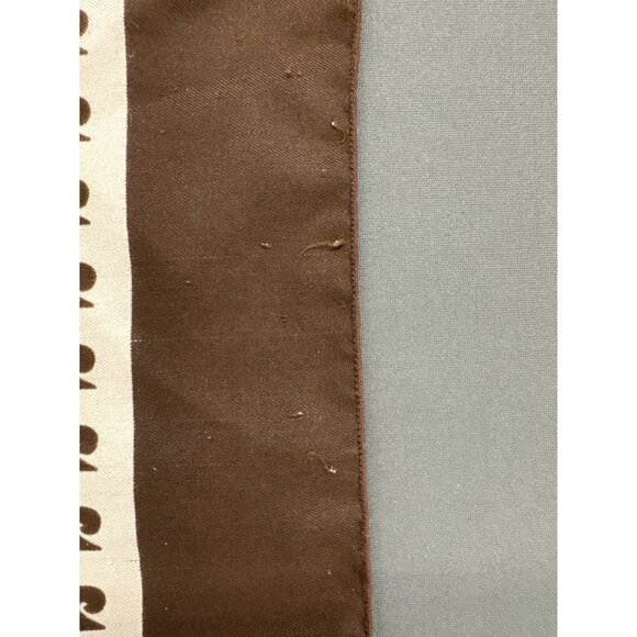 Vintage Pierre Cardin Paris Geometric Wave Print Silk Pocket Square Brown White - Picture 4 of 5
